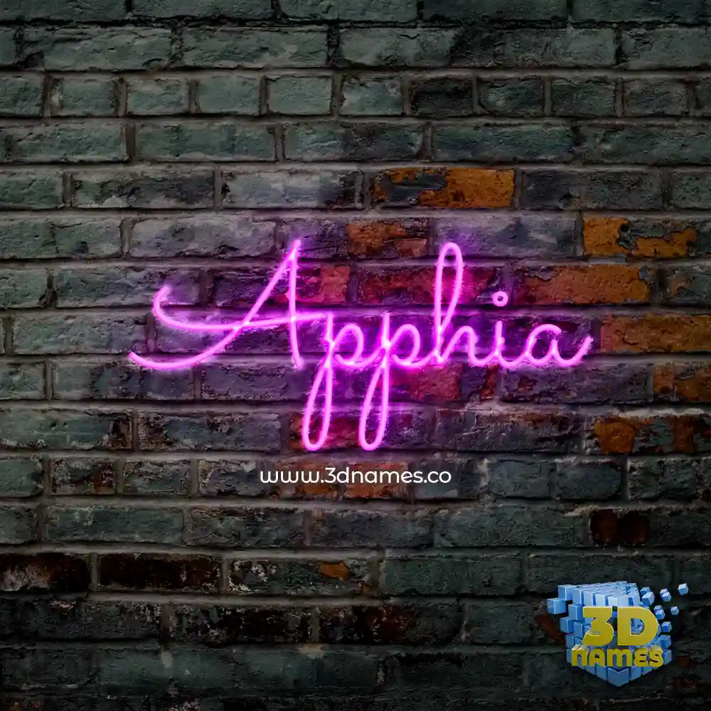 apphia in Pink Neon style - 3D name wallpaper
