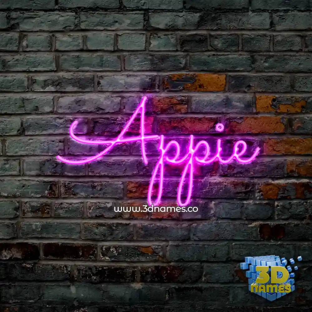 appie in Pink Neon style - 3D name wallpaper