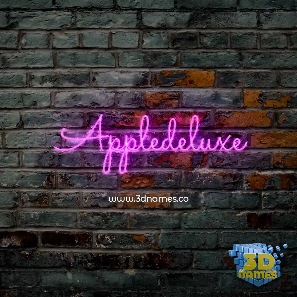 appledeluxe in Pink Neon style - 3D name wallpaper