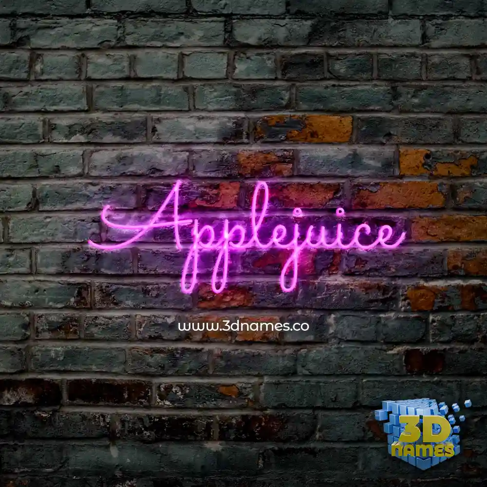 applejuice in Pink Neon style - 3D name wallpaper