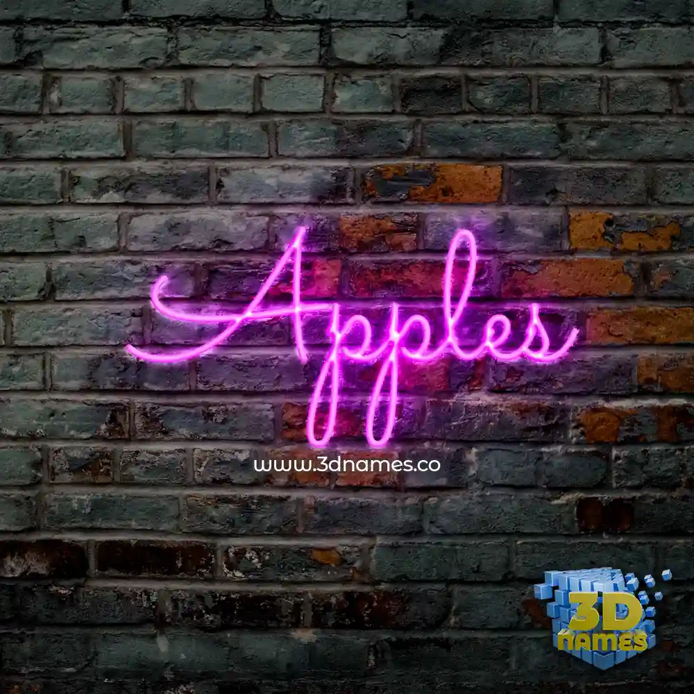 apples in Pink Neon style - 3D name wallpaper