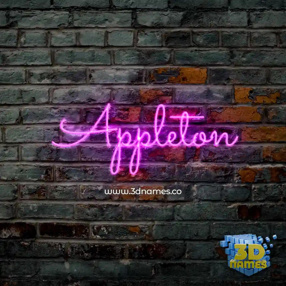 appleton in Pink Neon style - 3D name wallpaper