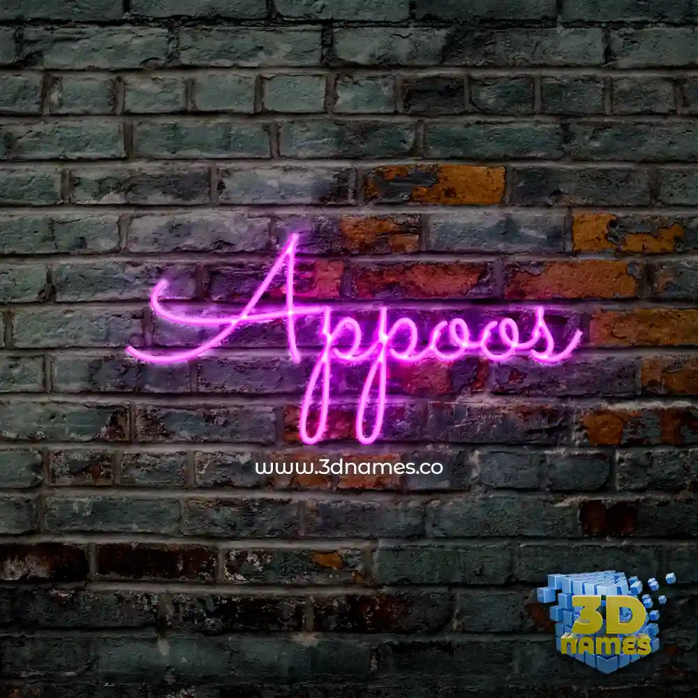 appoos in Pink Neon style - 3D name wallpaper