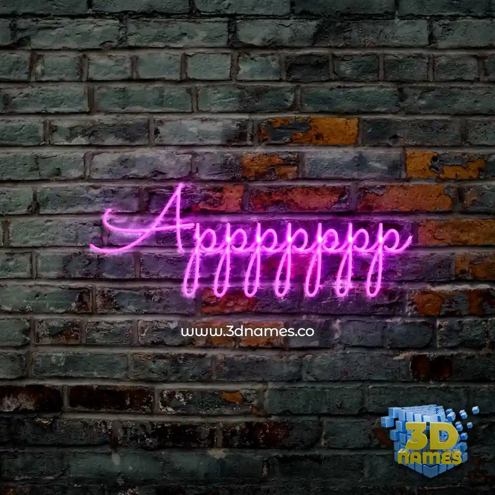 appppppp in Pink Neon style - 3D name wallpaper