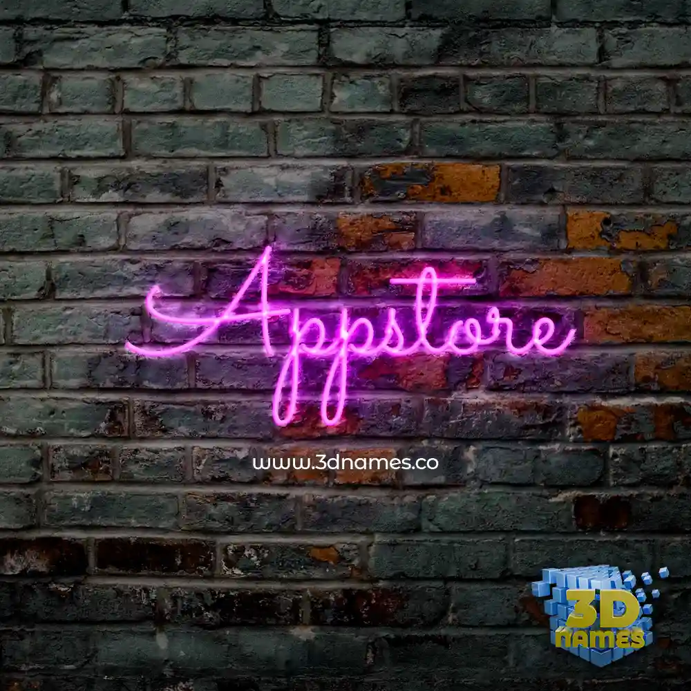 appstore in Pink Neon style - 3D name wallpaper