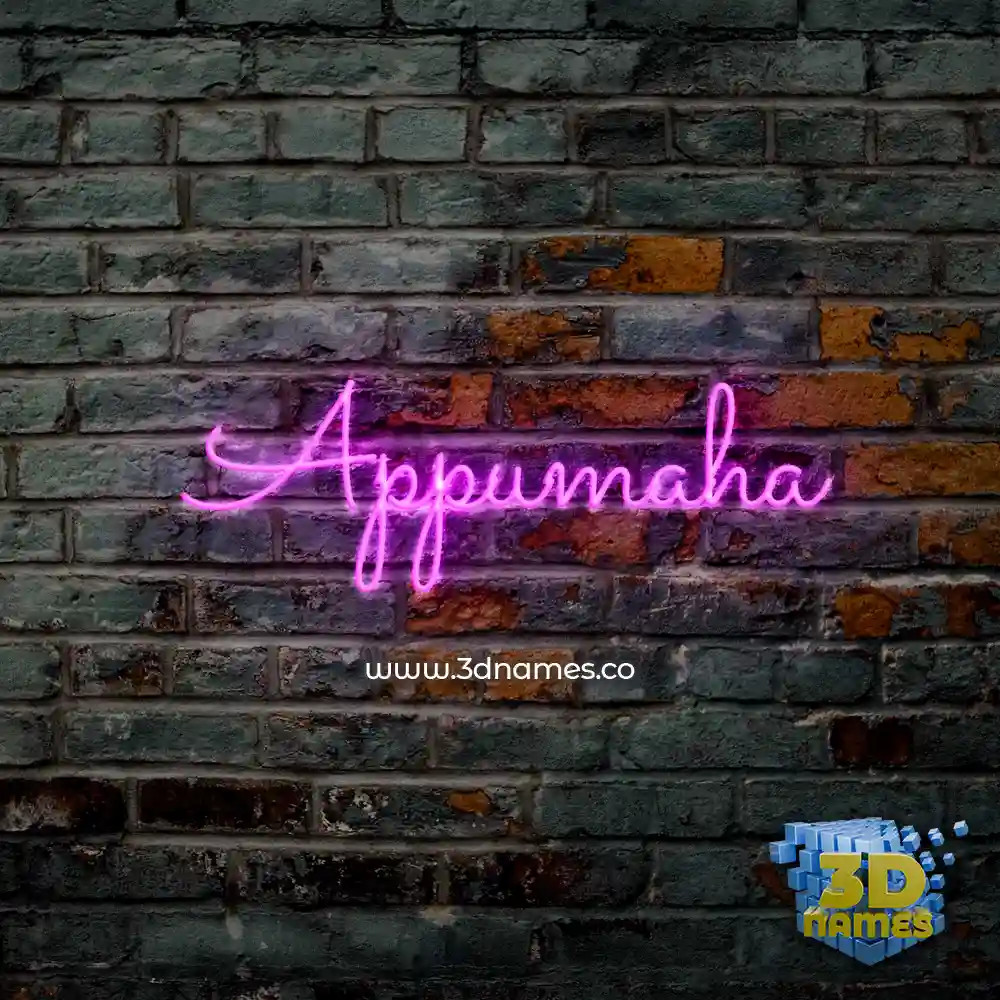appumaha in Pink Neon style - 3D name wallpaper