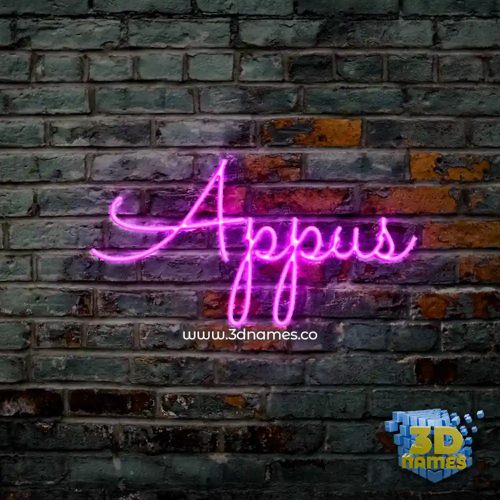appus in Pink Neon style - 3D name wallpaper