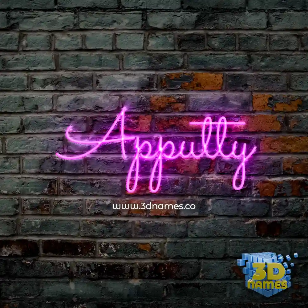 apputty in Pink Neon style - 3D name wallpaper