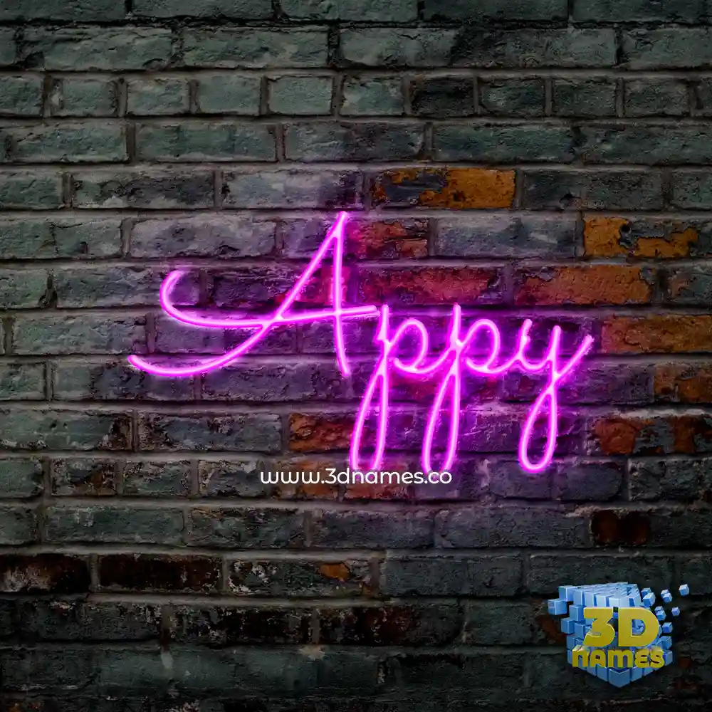 appy in Pink Neon style - 3D name wallpaper
