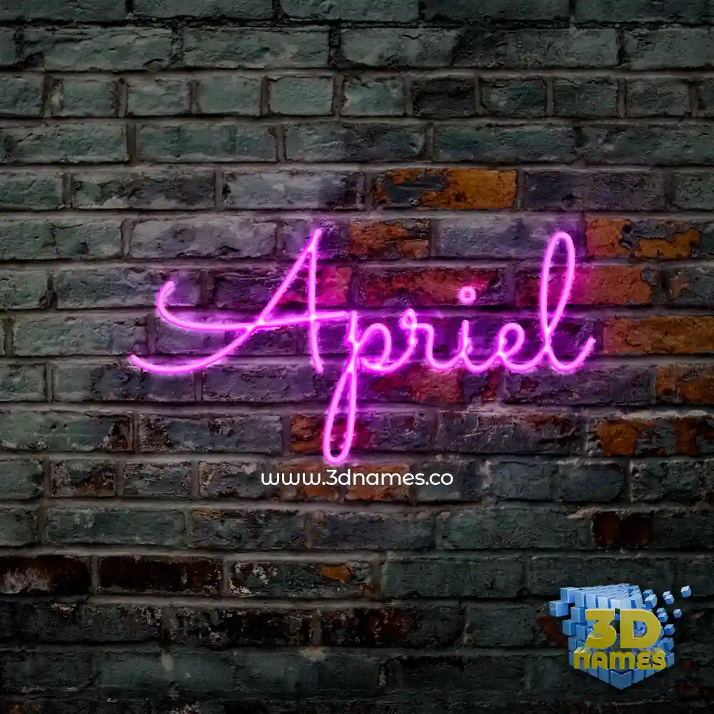 apriel in Pink Neon style - 3D name wallpaper