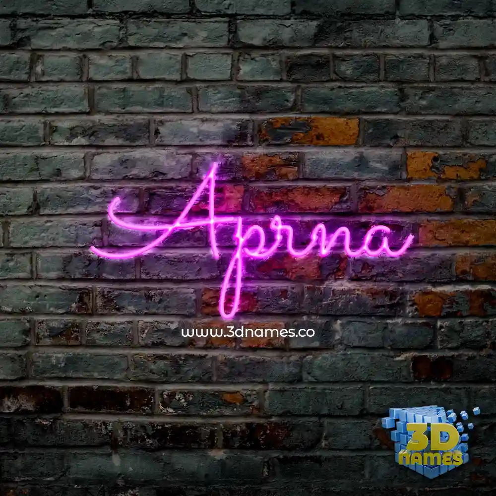 aprna in Pink Neon style - 3D name wallpaper