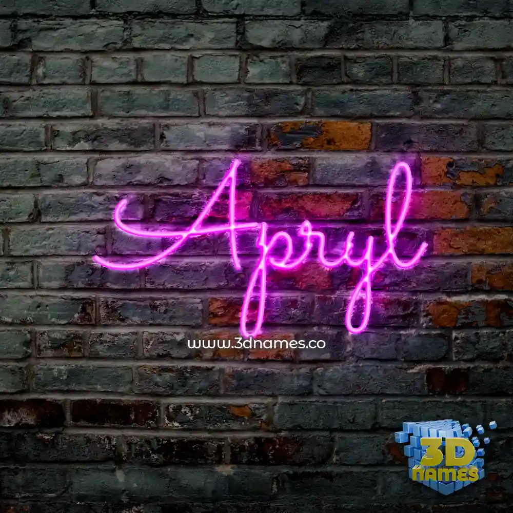 apryl in Pink Neon style - 3D name wallpaper