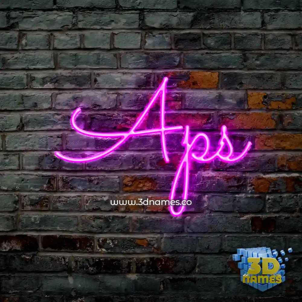 aps in Pink Neon style - 3D name wallpaper