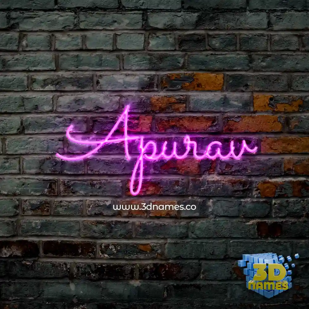 apurav in Pink Neon style - 3D name wallpaper