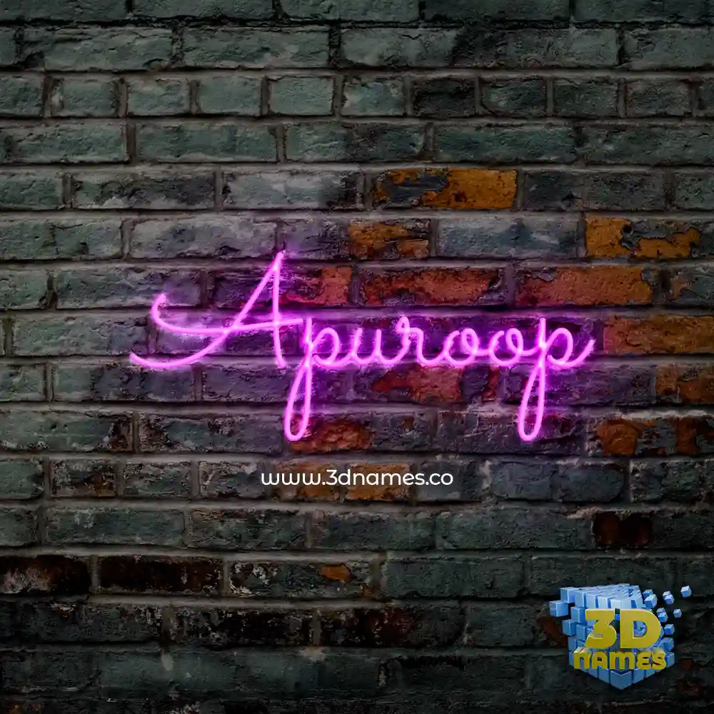 apuroop in Pink Neon style - 3D name wallpaper