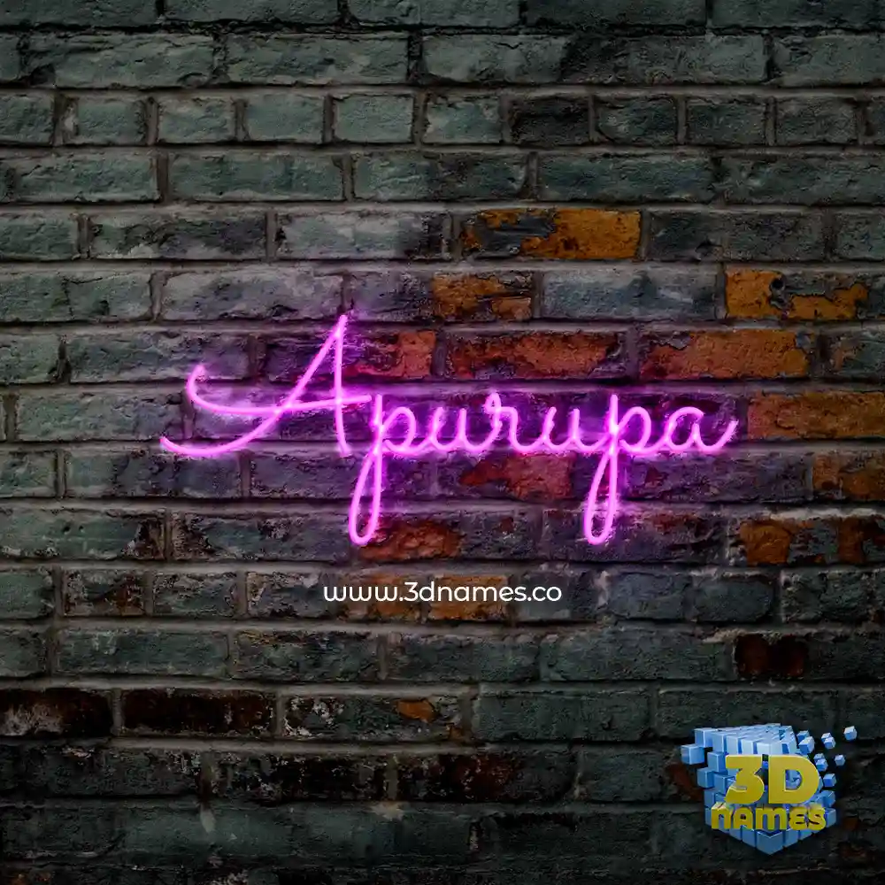 apurupa in Pink Neon style - 3D name wallpaper