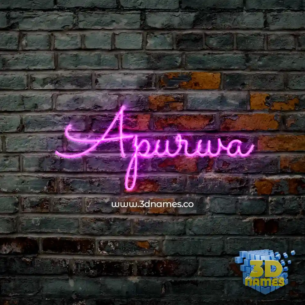 apurwa in Pink Neon style - 3D name wallpaper