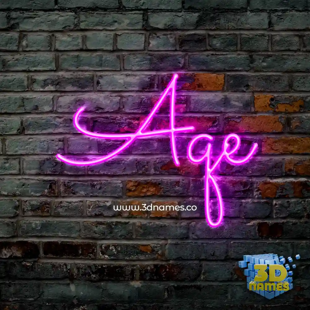 aqe in Pink Neon style - 3D name wallpaper