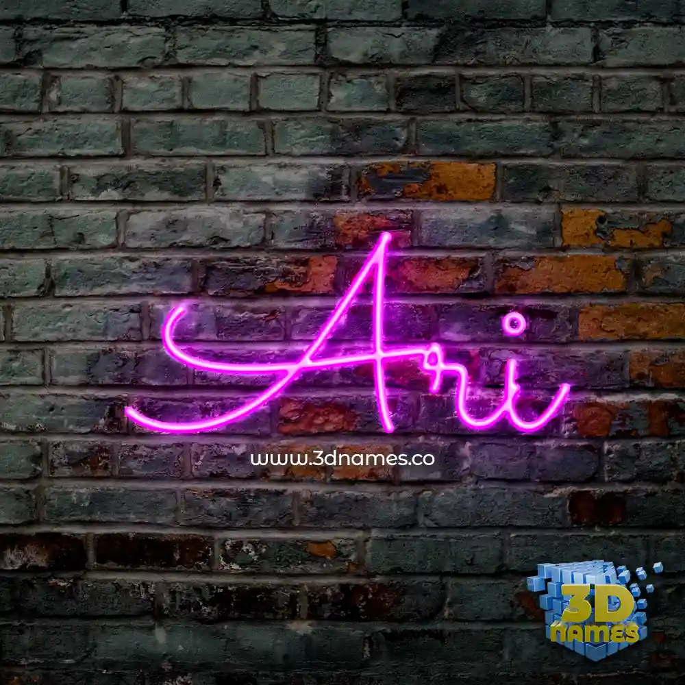 ari in Pink Neon style - 3D name wallpaper