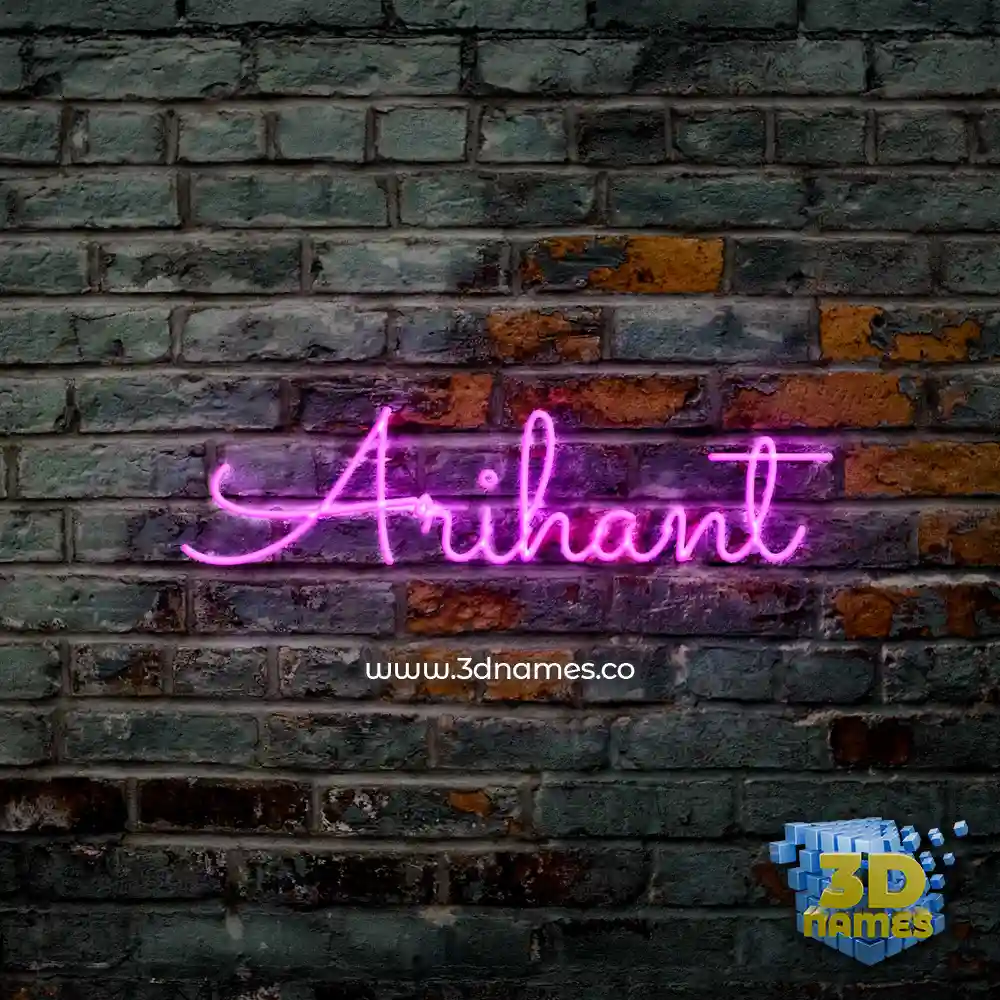 arihant in Pink Neon style - 3D name wallpaper
