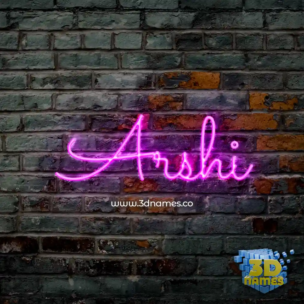 arshi in Pink Neon style - 3D name wallpaper