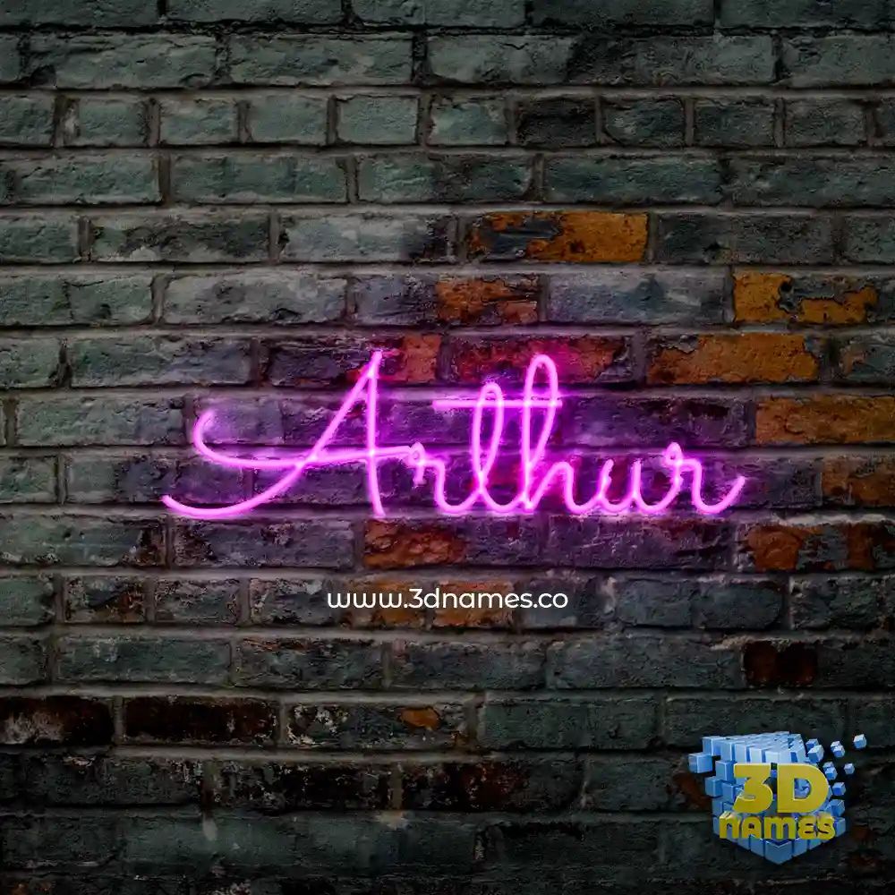 arthur in Pink Neon style - 3D name wallpaper