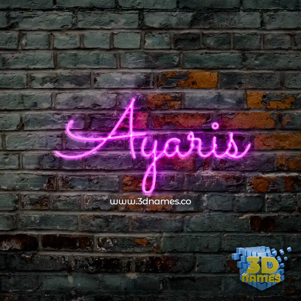 ayaris in Pink Neon style - 3D name wallpaper