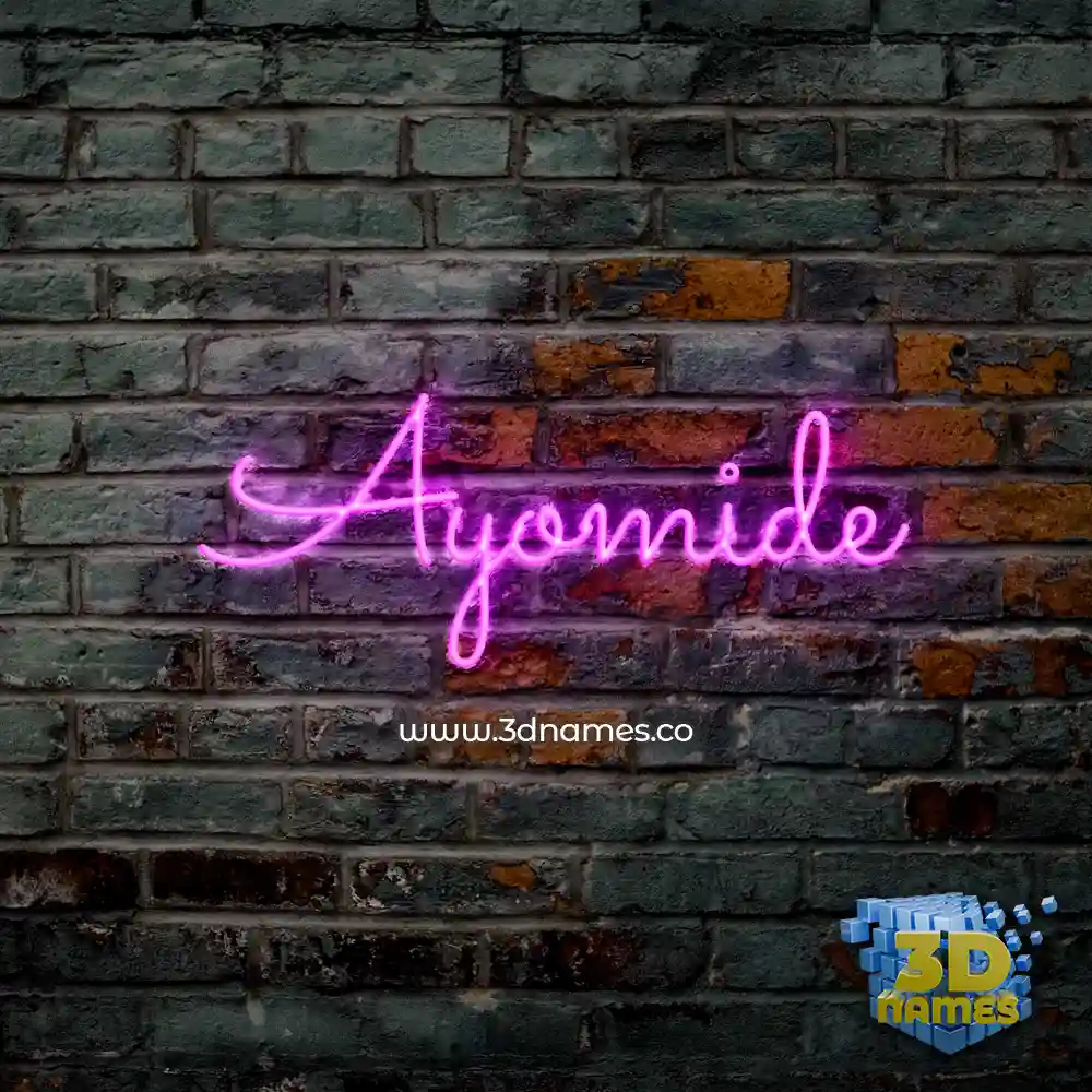 ayomide in Pink Neon style - 3D name wallpaper