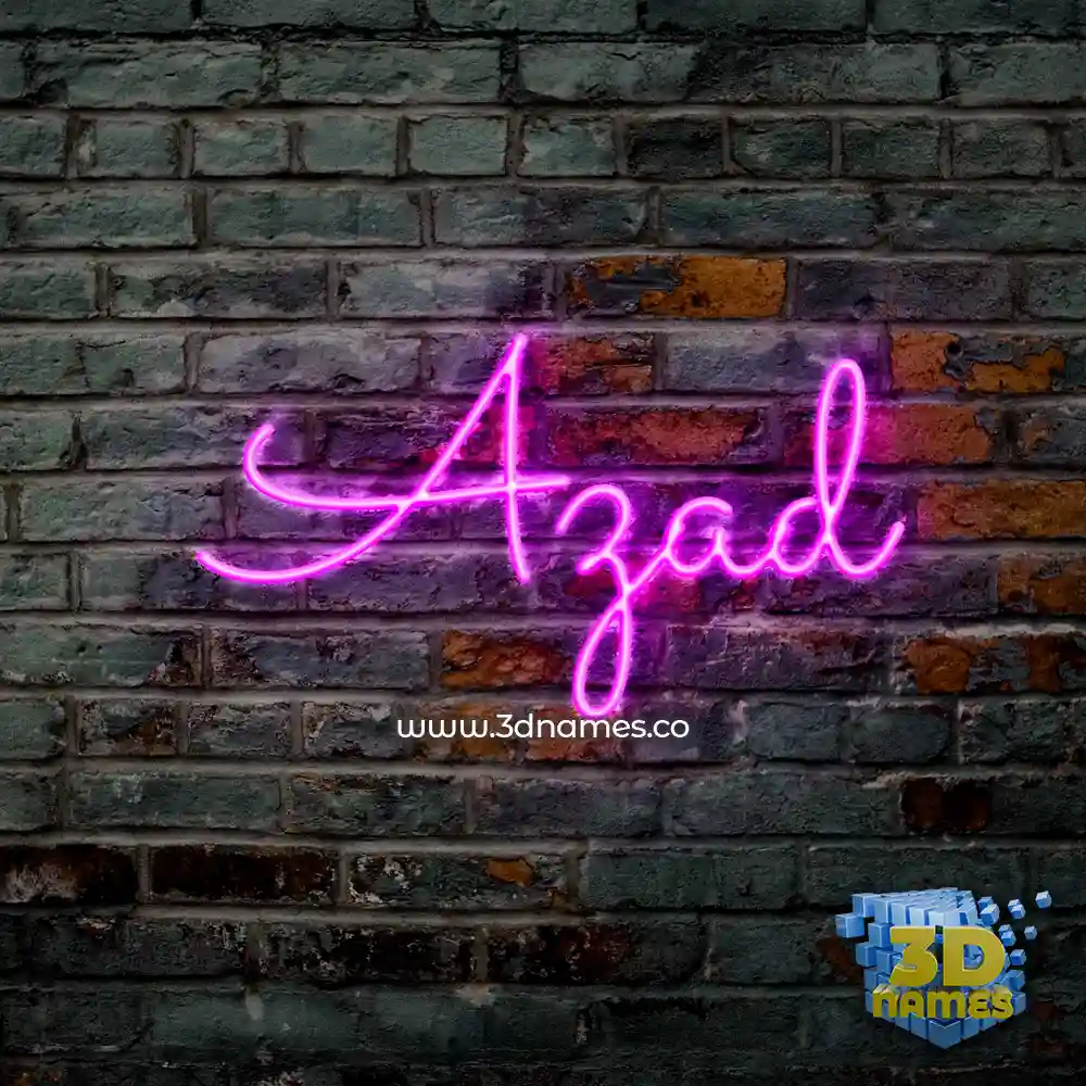 azad in Pink Neon style - 3D name wallpaper