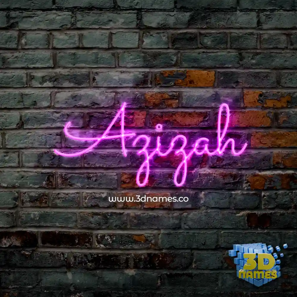 azizah in Pink Neon style - 3D name wallpaper