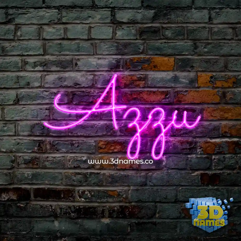 azzu in Pink Neon style - 3D name wallpaper