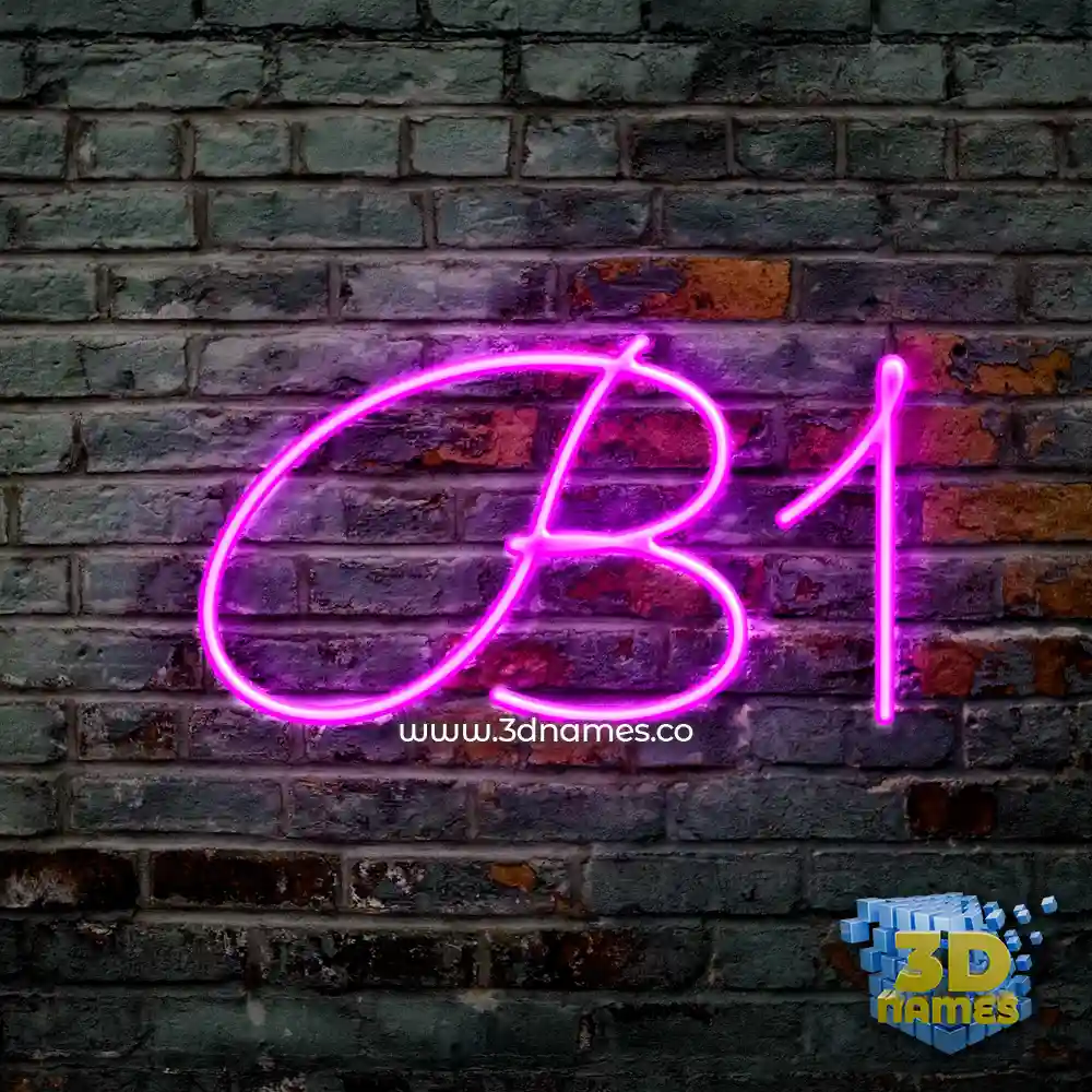 b1 in Pink Neon style - 3D name wallpaper