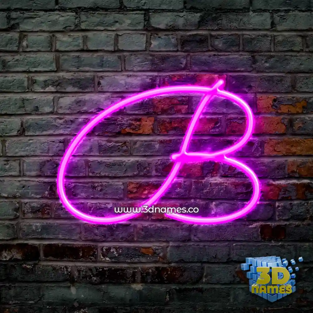 b in Pink Neon style - 3D name wallpaper