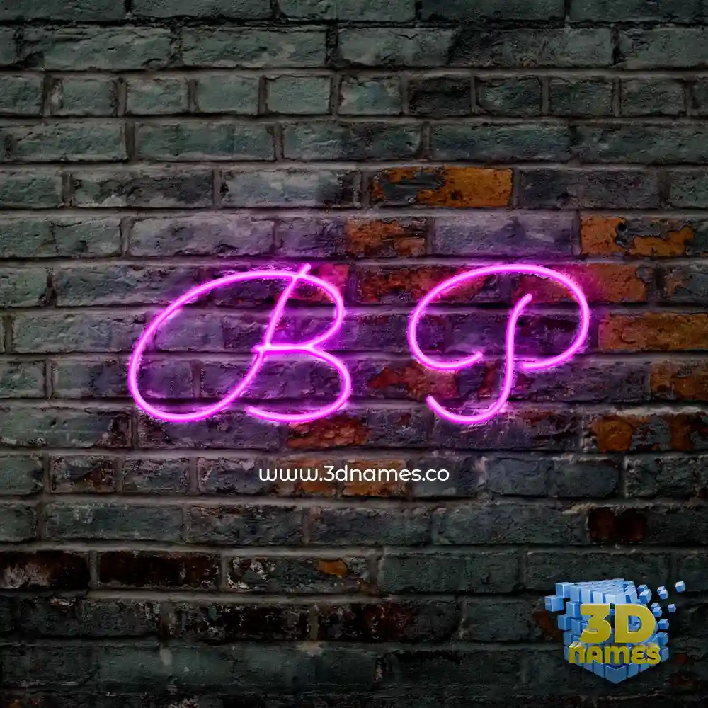 b p in Pink Neon style - 3D name wallpaper