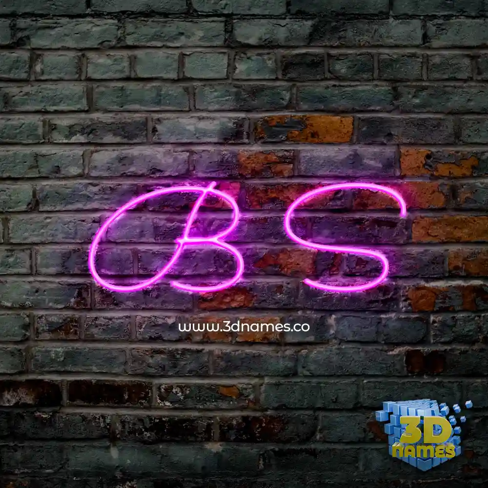 b s in Pink Neon style - 3D name wallpaper
