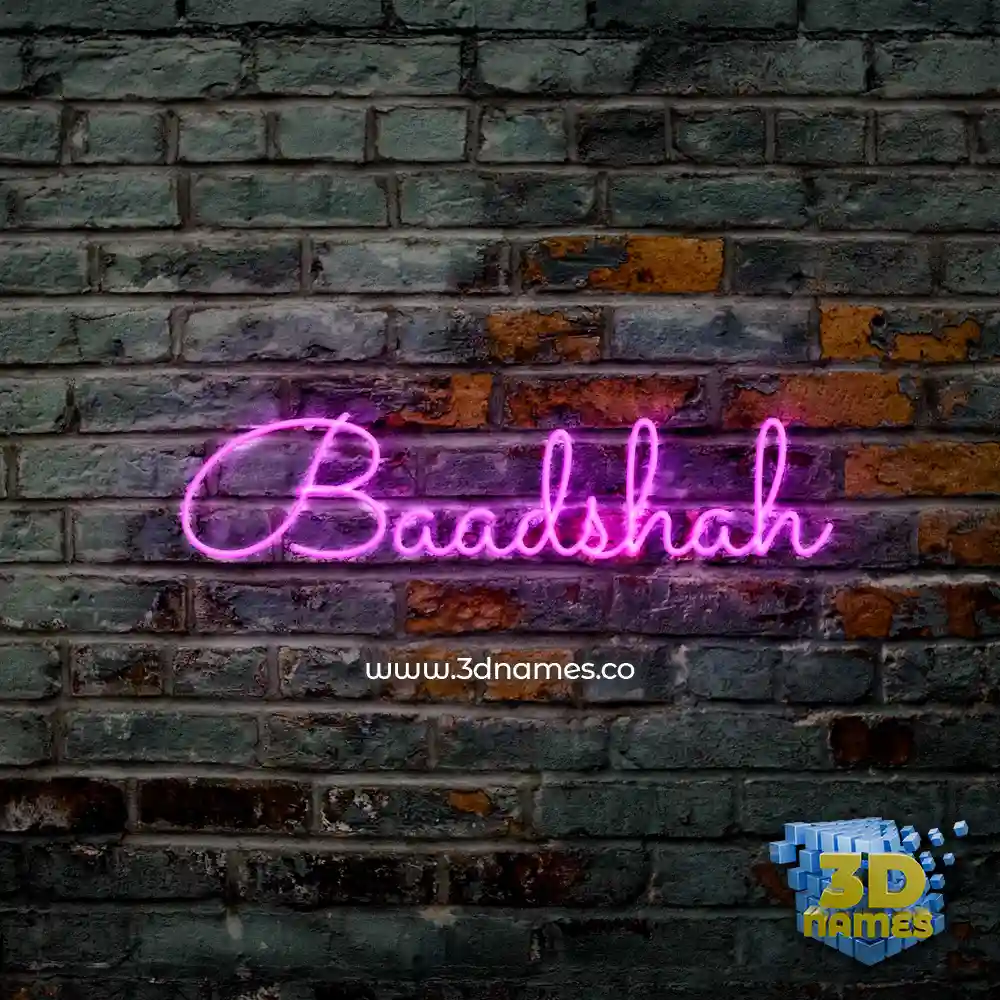 baadshah in Pink Neon style - 3D name wallpaper