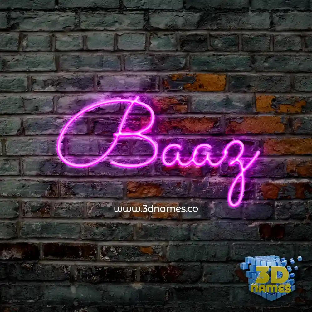 baaz in Pink Neon style - 3D name wallpaper