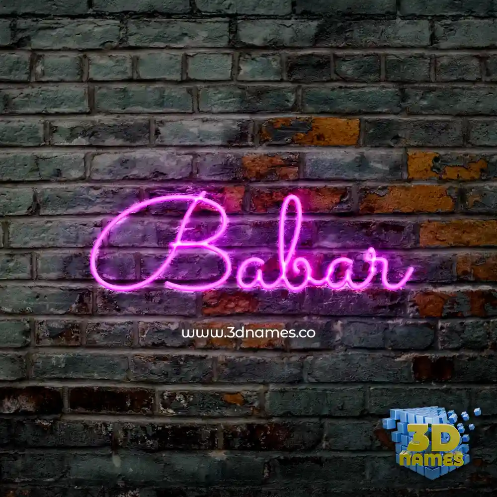 babar in Pink Neon style - 3D name wallpaper