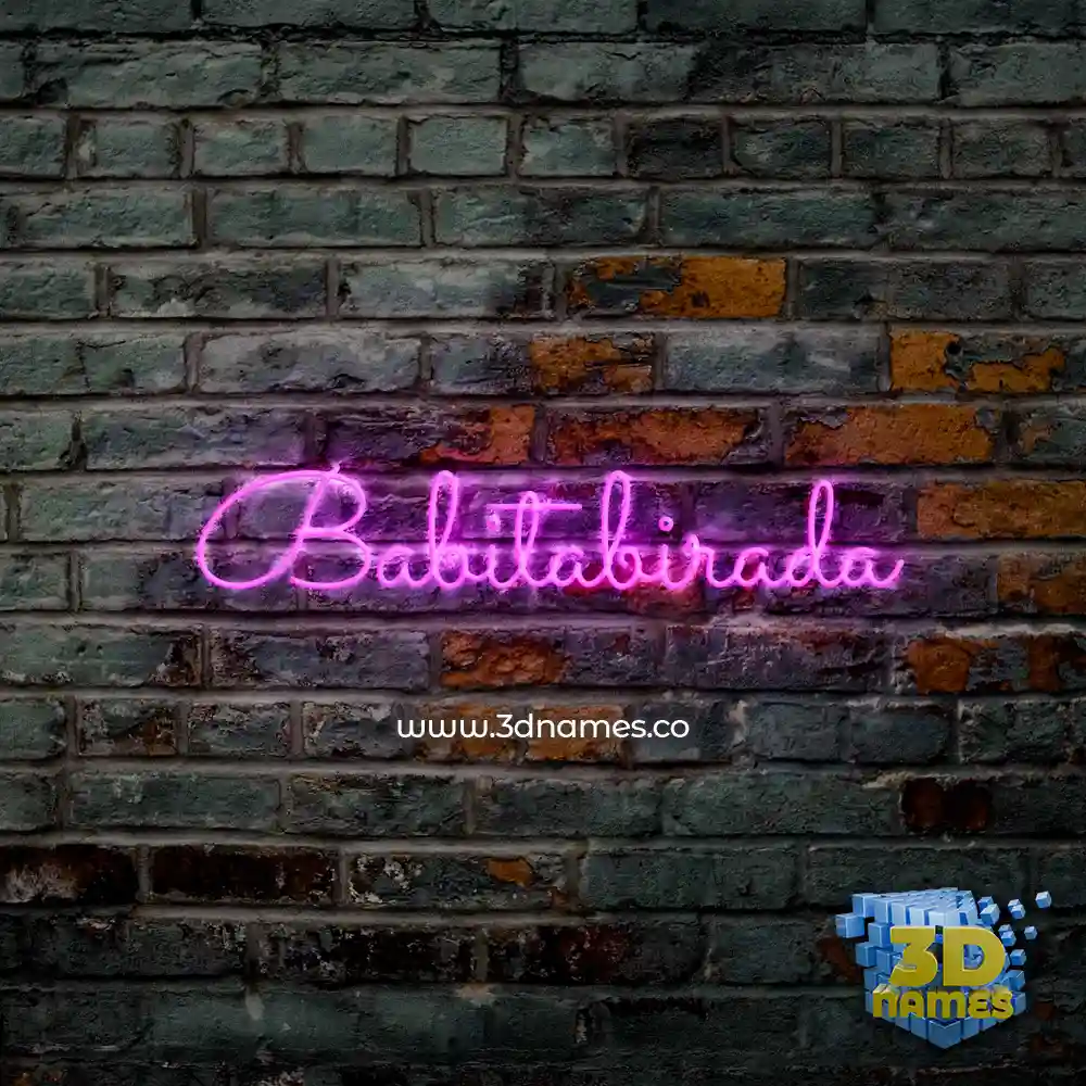 babitabirada in Pink Neon style - 3D name wallpaper