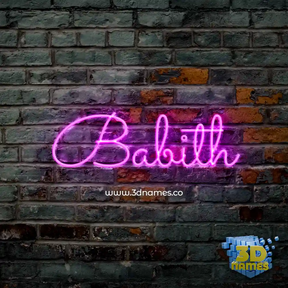 babith in Pink Neon style - 3D name wallpaper