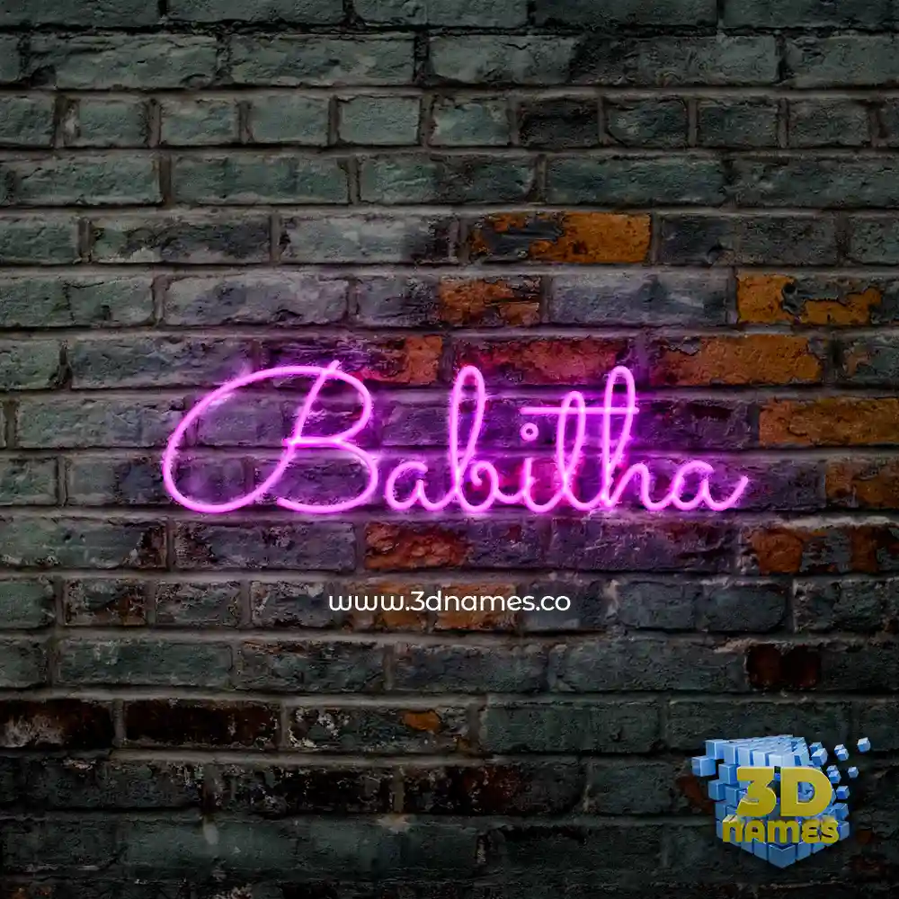 babitha in Pink Neon style - 3D name wallpaper
