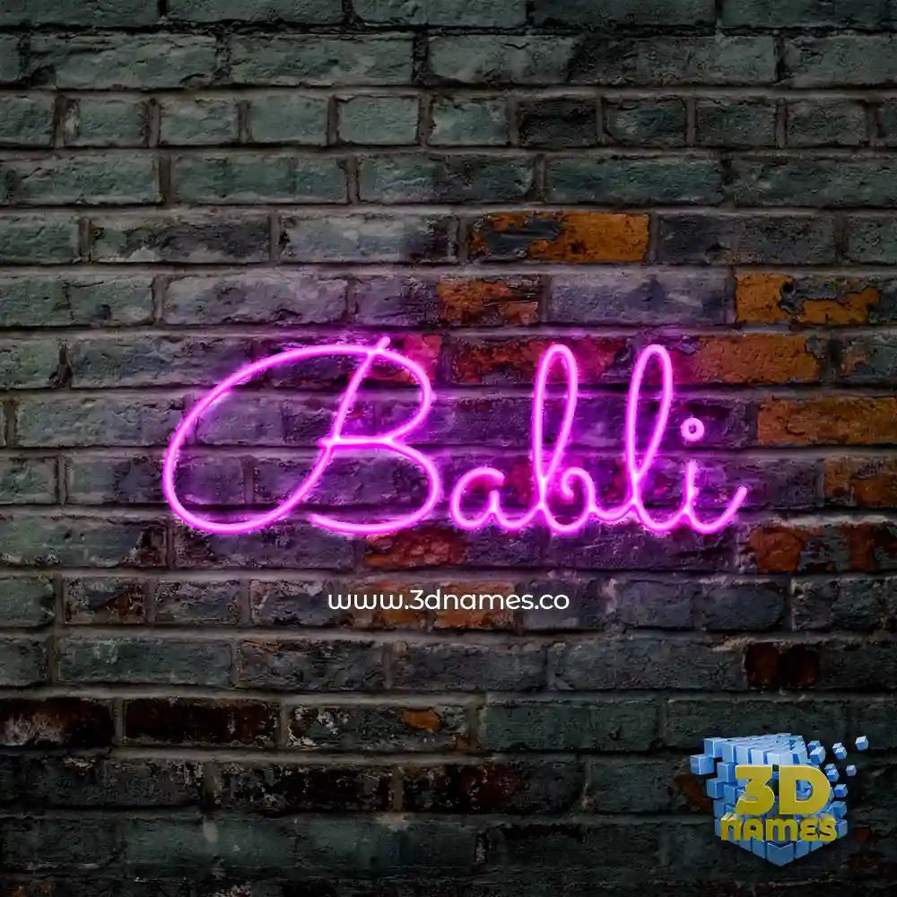 babli in Pink Neon style - 3D name wallpaper