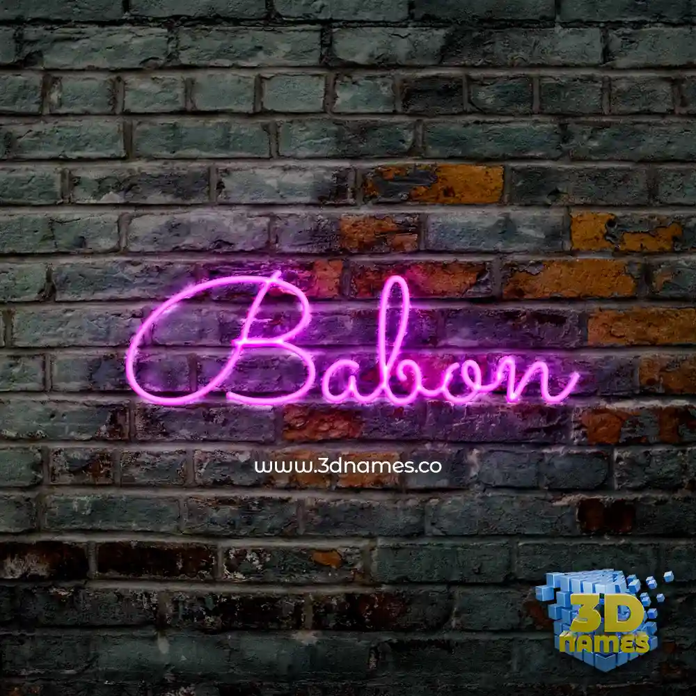 babon in Pink Neon style - 3D name wallpaper