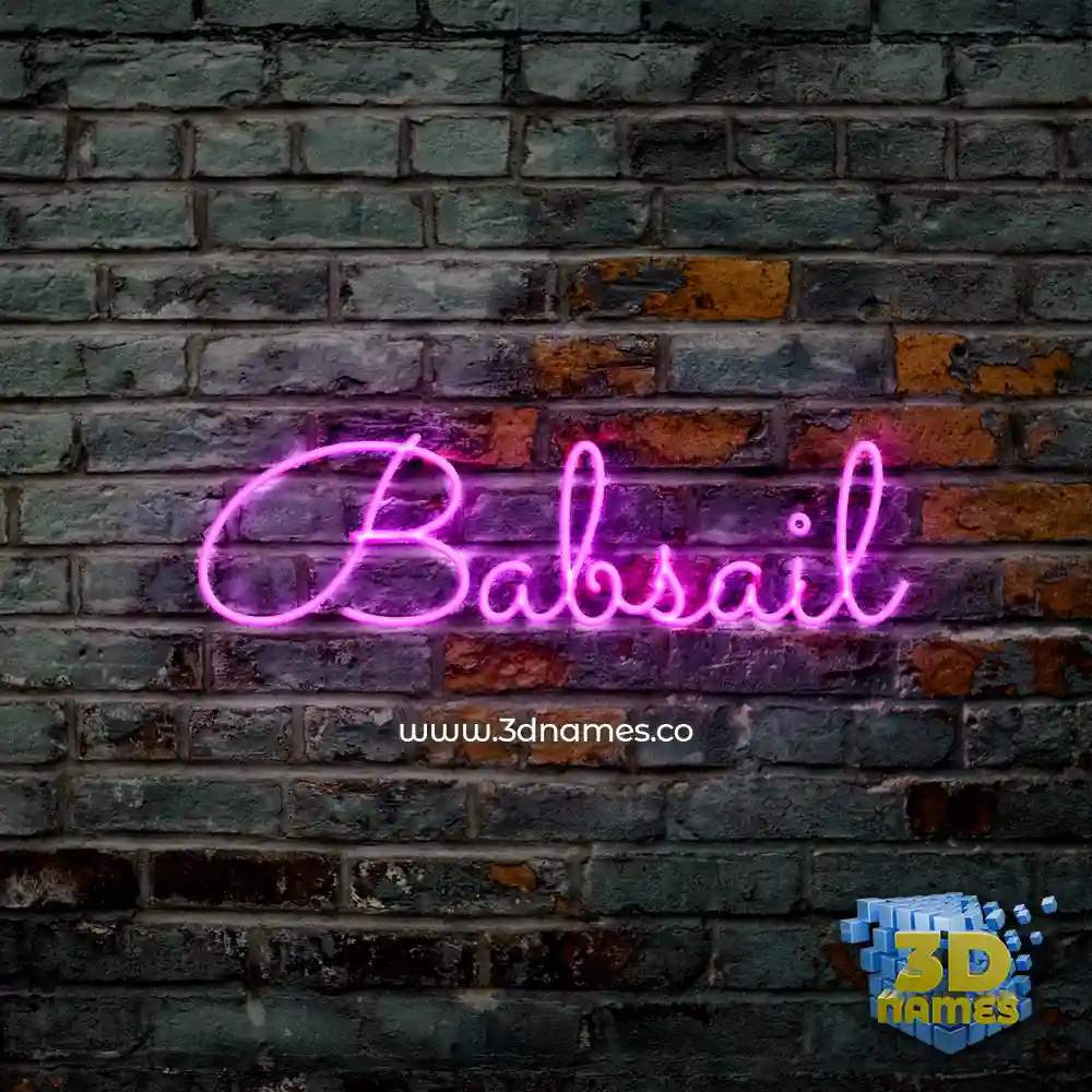 babsail in Pink Neon style - 3D name wallpaper