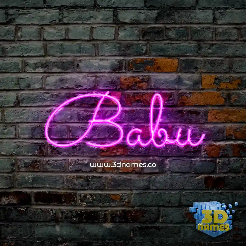 babu in Pink Neon style - 3D name wallpaper