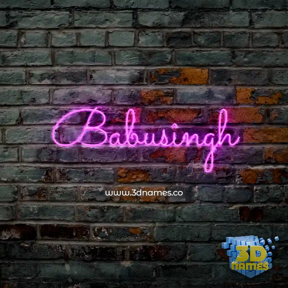 babusingh in Pink Neon style - 3D name wallpaper