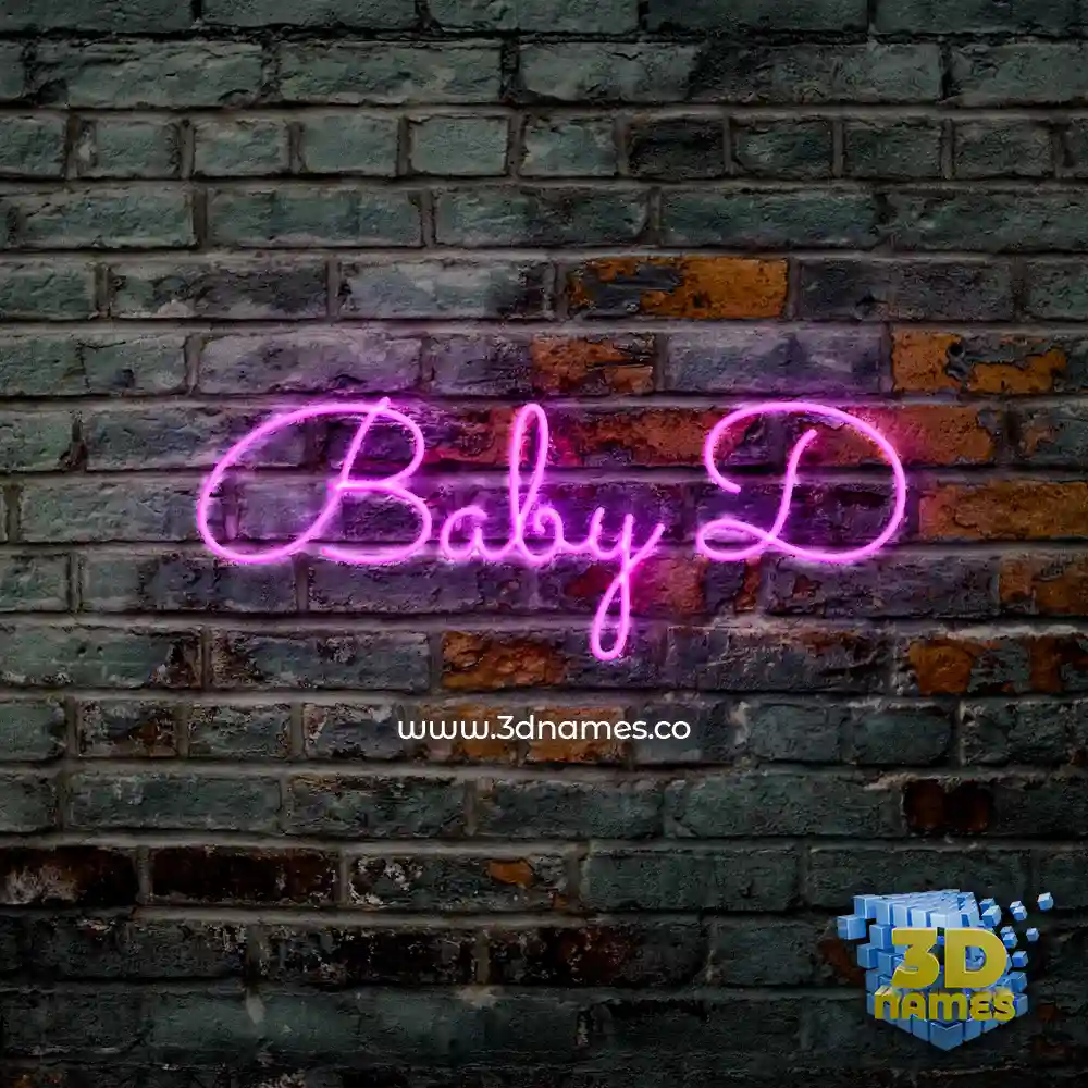 baby d in Pink Neon style - 3D name wallpaper