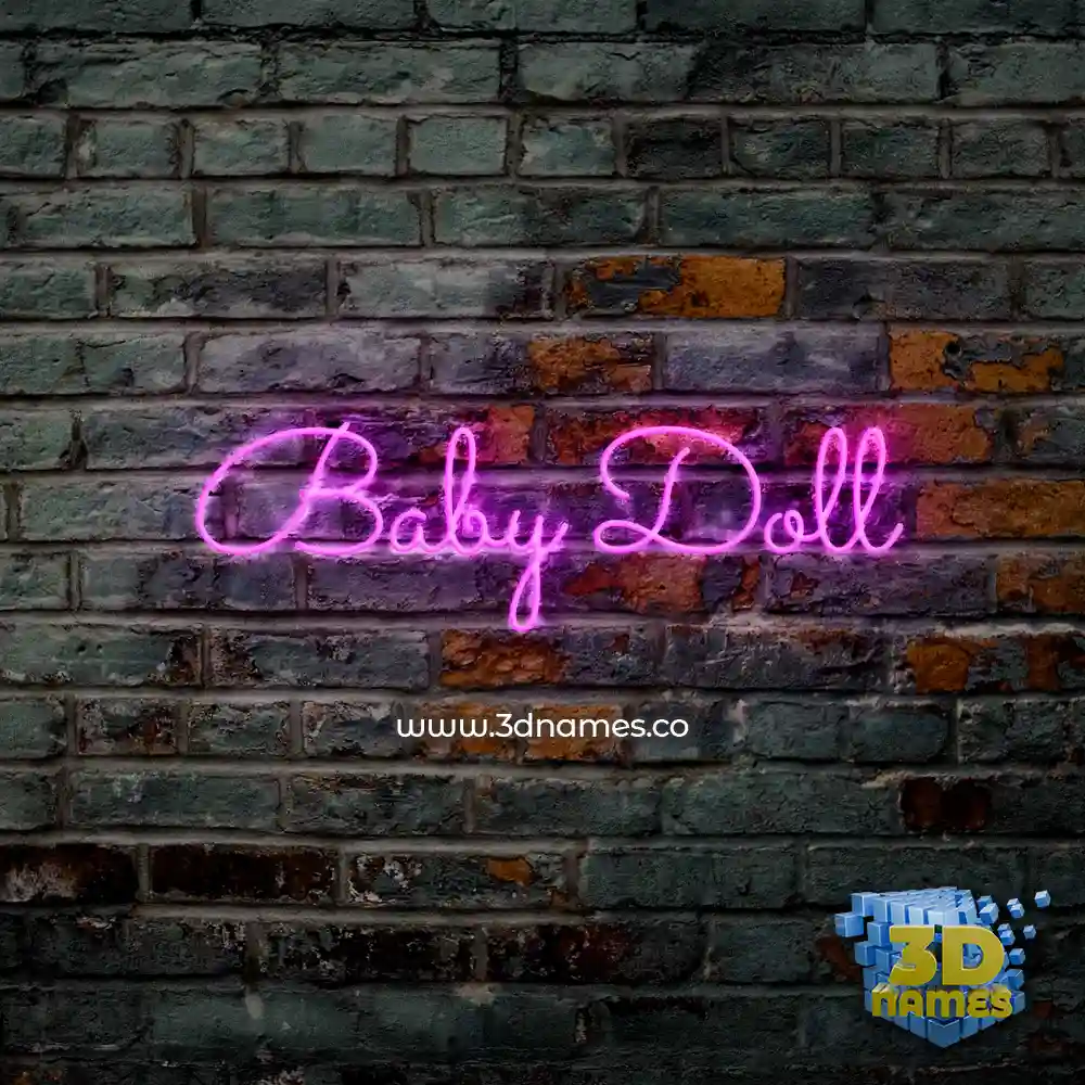 baby doll in Pink Neon style - 3D name wallpaper
