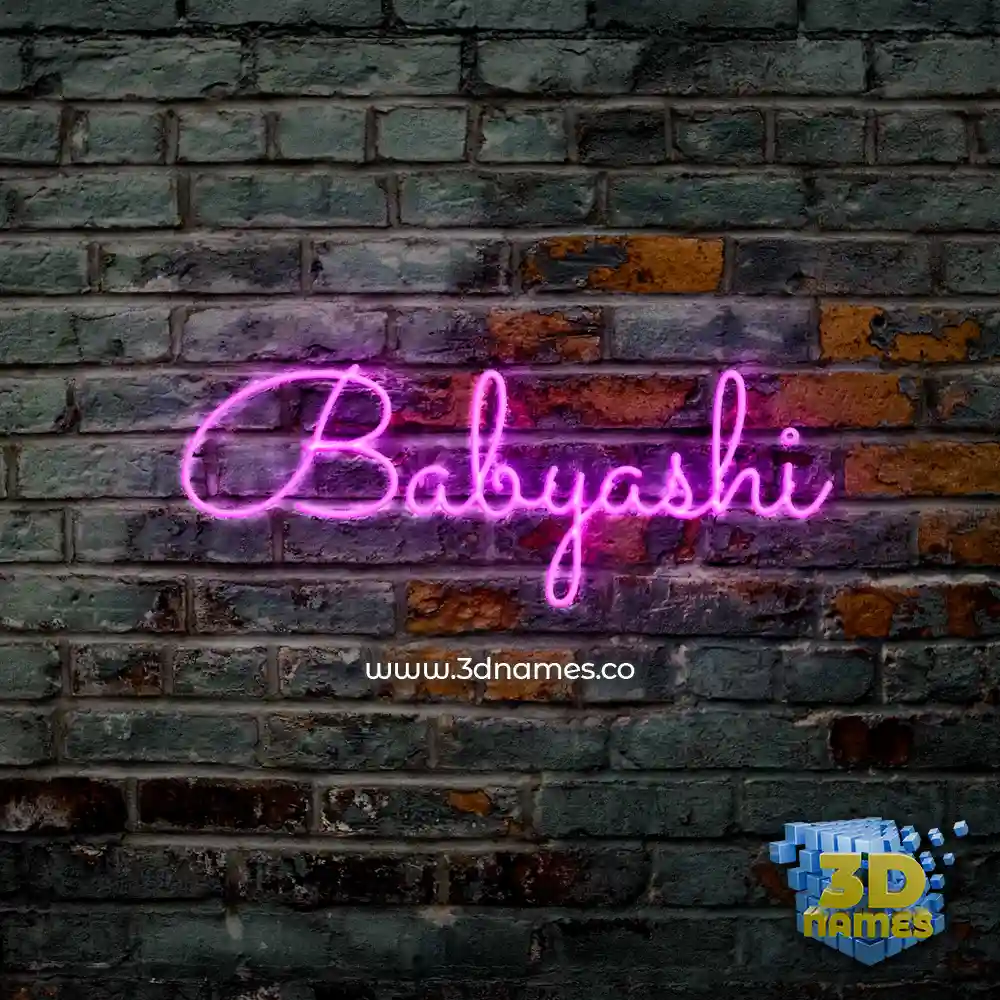 babyashi in Pink Neon style - 3D name wallpaper