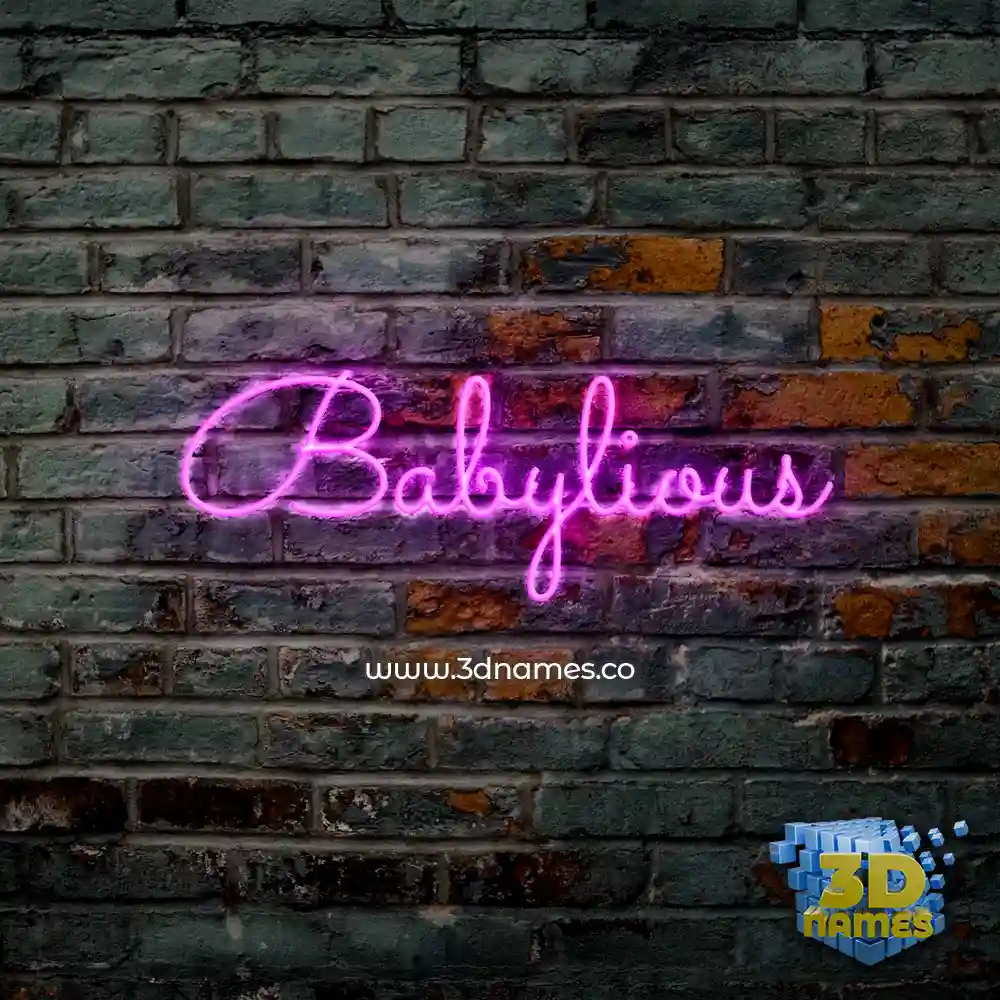 babylious in Pink Neon style - 3D name wallpaper